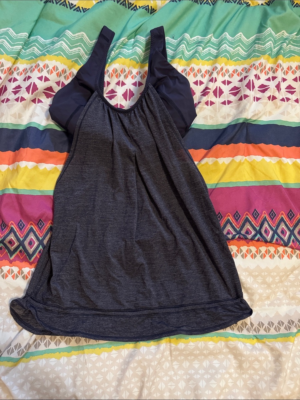 Lululemon size 8 Navy Athletic Tank with Built-in Bra